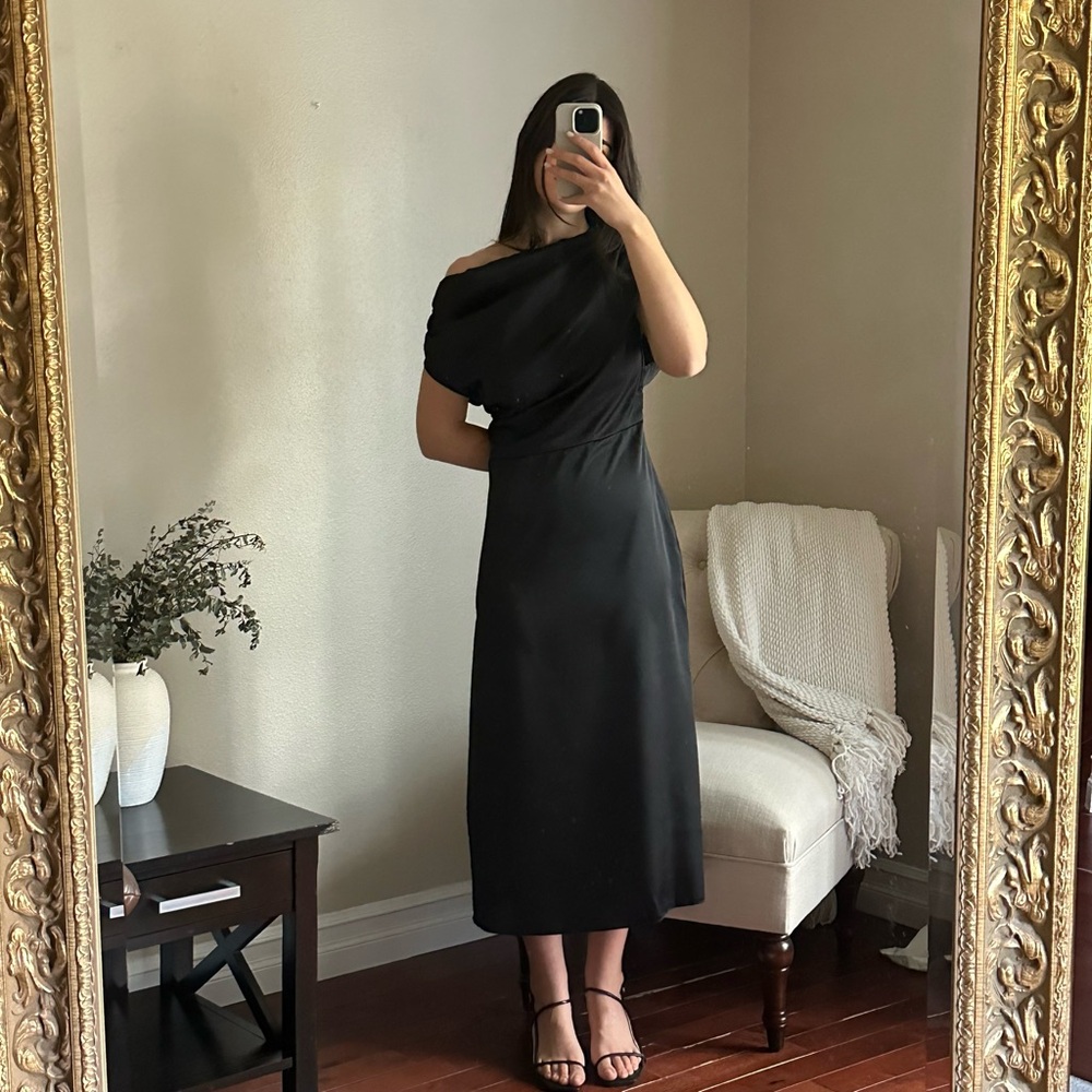 SHEIN Black Satin Dress